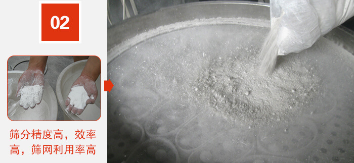 篩分精度高，效率高，篩網(wǎng)利用率高。
